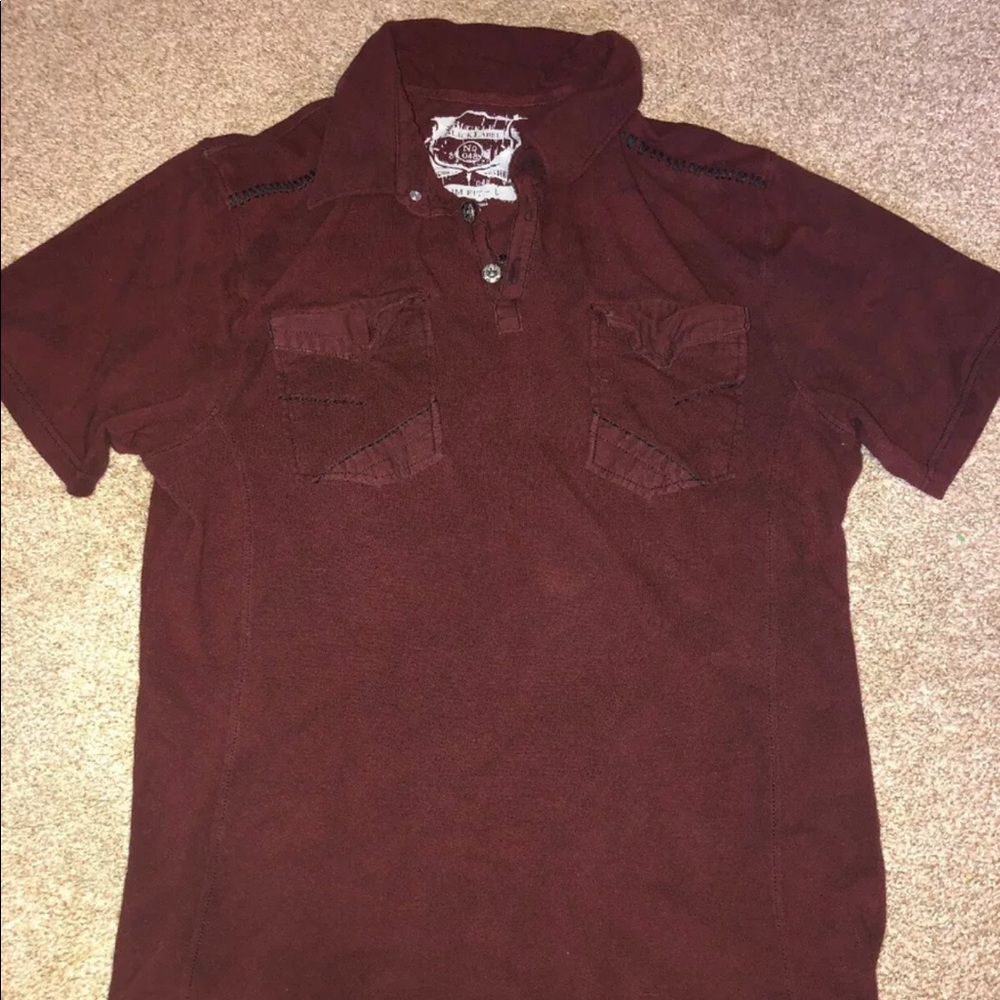Buckle black label men’s fitted polo size L